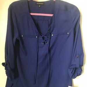 Blue Silky Blouse